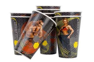 Gobelet en carton personnalisée, Custom printed paper cups, Kubki papierowe z nadrukiem, Pappbecher mit individuell bedruckt, Pappersmuggar med eden tryck